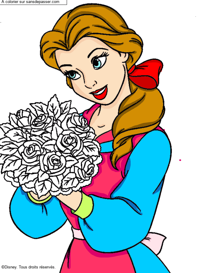 Belle et son bouquet de roses par un invit&eacute;