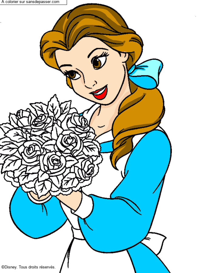 Belle et son bouquet de roses par un invit&eacute;