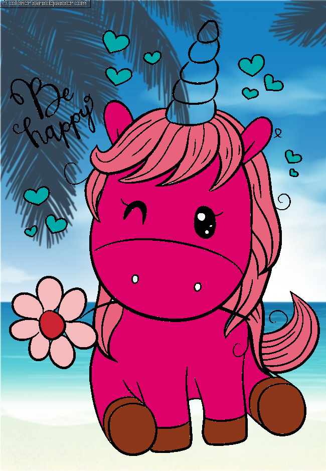Licorne souriante par un invit&eacute;