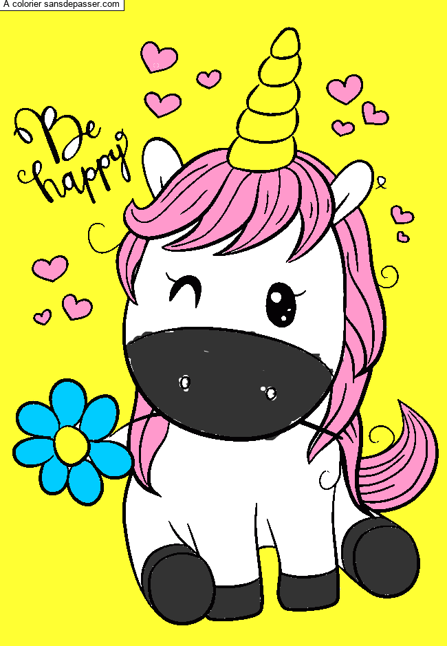 Licorne souriante par un invit&eacute;