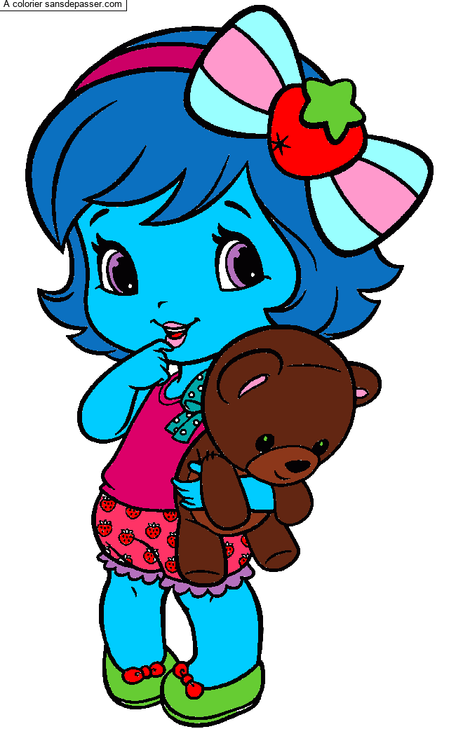 Coloriage Petite fille et son ours