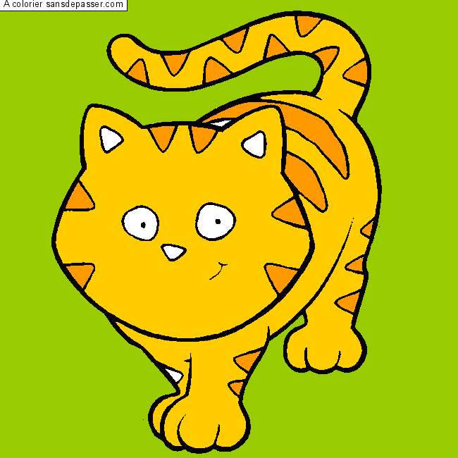 Coloriage Chat tigr&eacute;