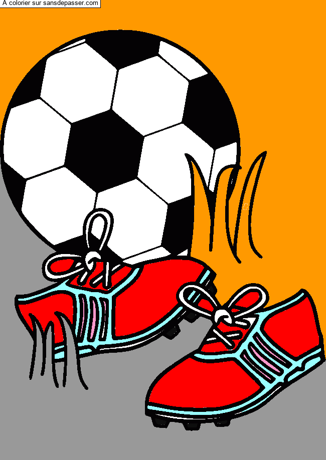 Coloriage Ballon et crampons de football par lloyd