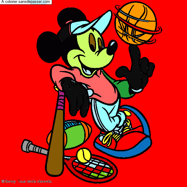 Coloriage Mickey Sportif