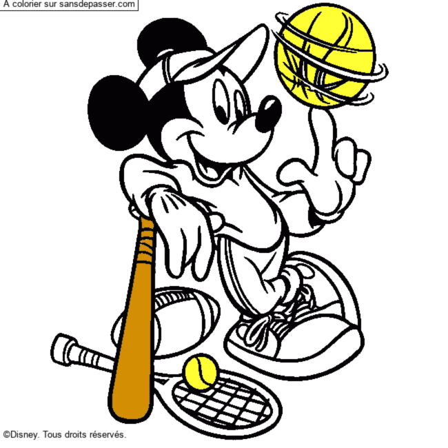 Coloriage Mickey Sportif par un invité
