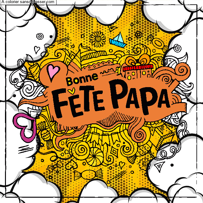 Coloriage Bonne f&ecirc;te Papa