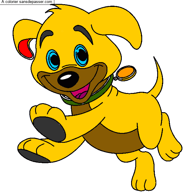 Chiot avec sa m&eacute;daille par un invit&eacute;
