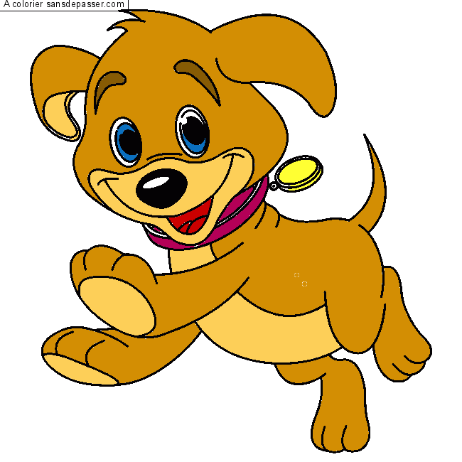 Chiot avec sa m&eacute;daille par un invit&eacute;
