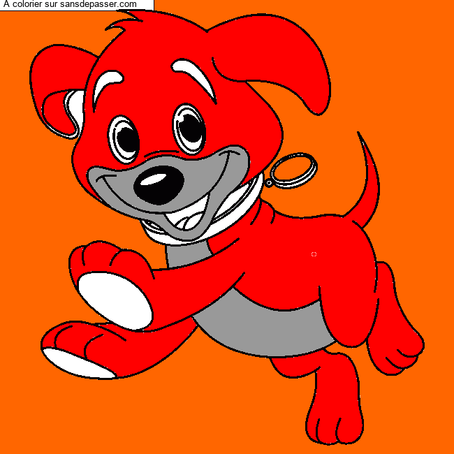 Coloriage Chiot avec sa m&eacute;daille par un invit&eacute;