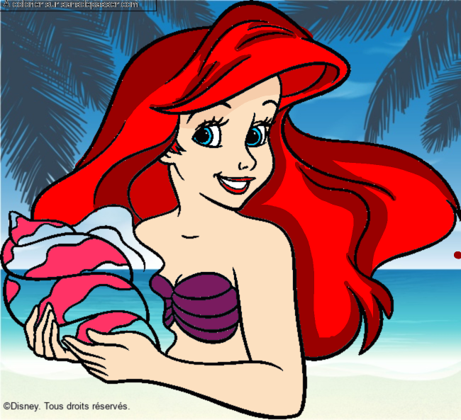 Coloriage Ariel, la petite sir&egrave;ne par un invit&eacute;