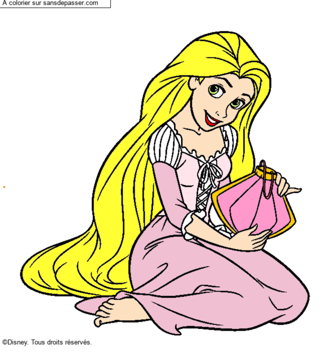 Coloriage Raiponce par un invit&eacute;