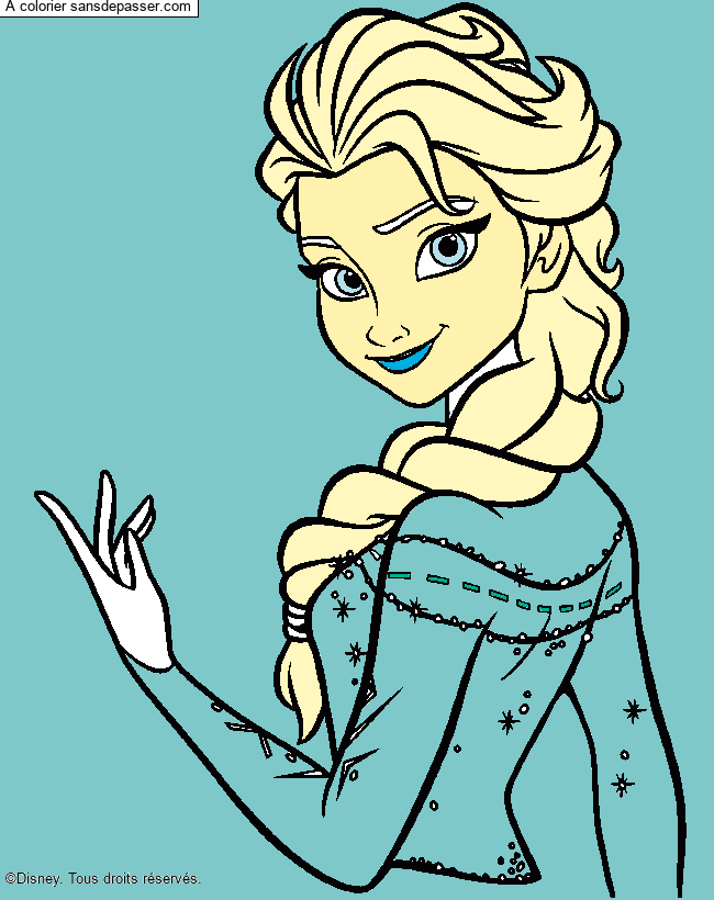 Coloriage Elsa La Reine Des Neiges Sans Depasser
