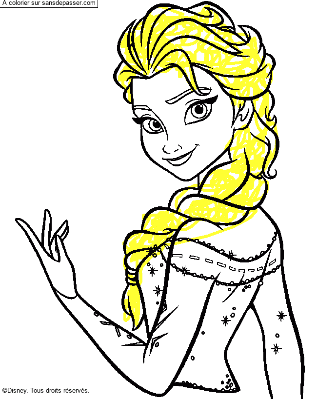 Coloriage Elsa - La Reine des Neiges par cathy