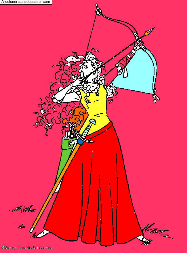 Coloriage Rebelle et son arc par Louisa