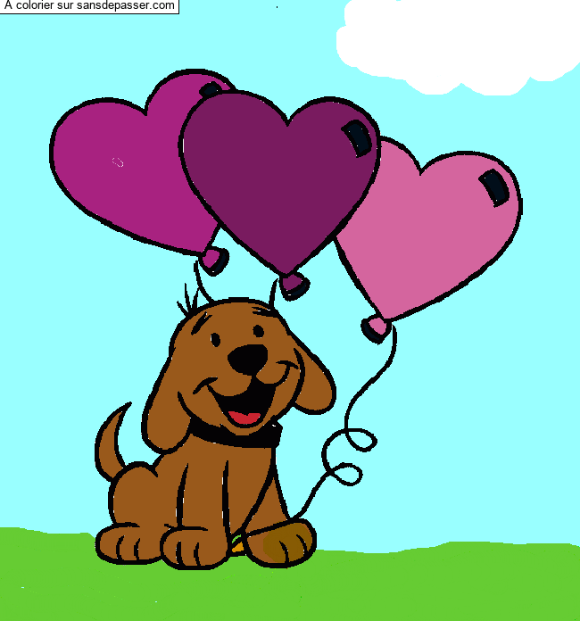 Clifford le grand chien rouge avec des ballons par un invit&eacute;