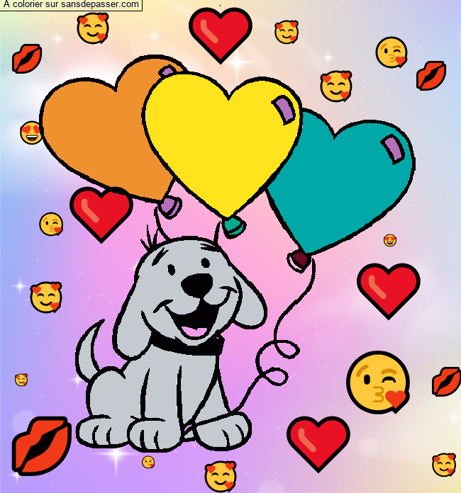 Clifford le grand chien rouge avec des ballons par un invit&eacute;