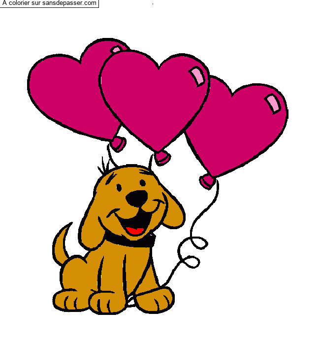 Clifford le grand chien rouge avec des ballons par un invit&eacute;