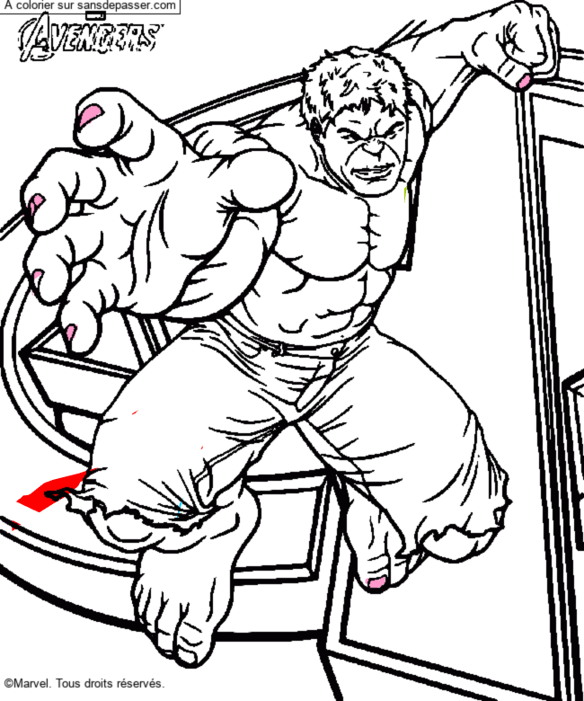 Coloriage Hulk Avengers par un invit&eacute;