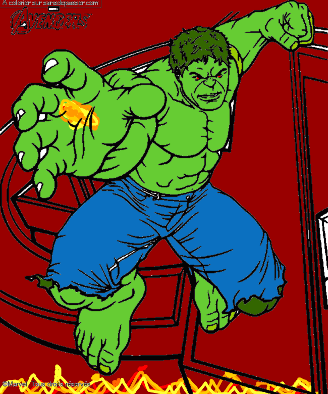 Coloriage Hulk Avengers par un invit&eacute;