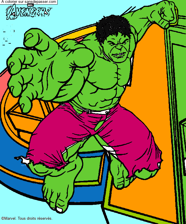 Coloriage Hulk Avengers par un invit&eacute;