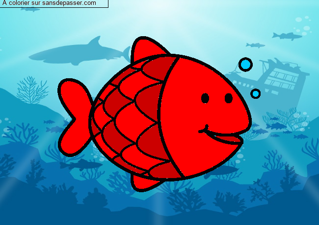 Coloriage Petit Poisson par un invit&eacute;