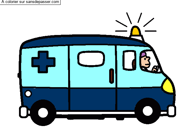 Coloriage Ambulance par un invité