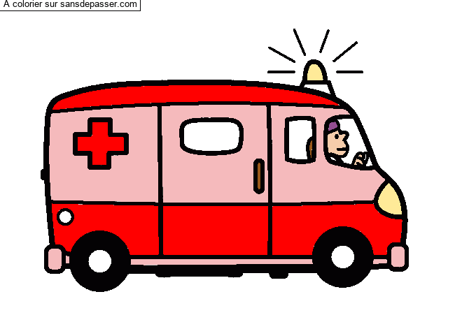 Coloriage Ambulance par un invité