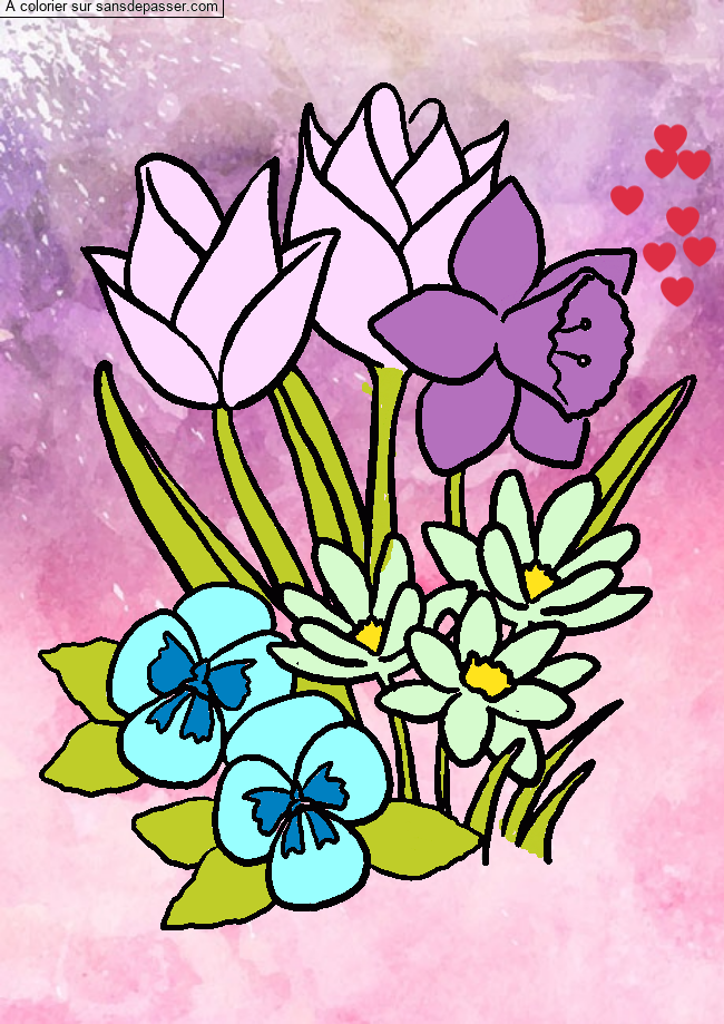 Tulipes et jonquilles par un invit&eacute;