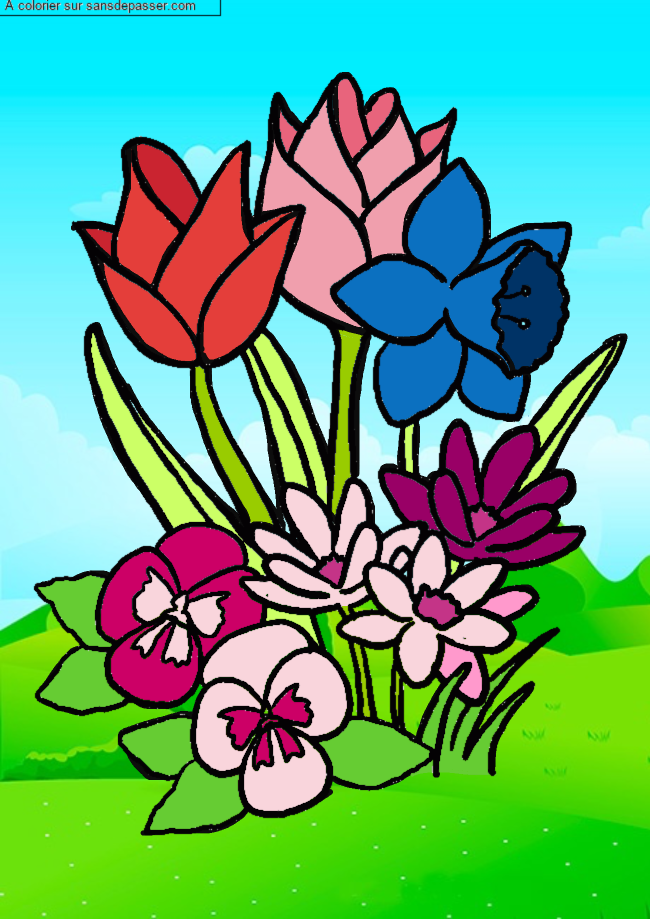 Tulipes et jonquilles par un invit&eacute;