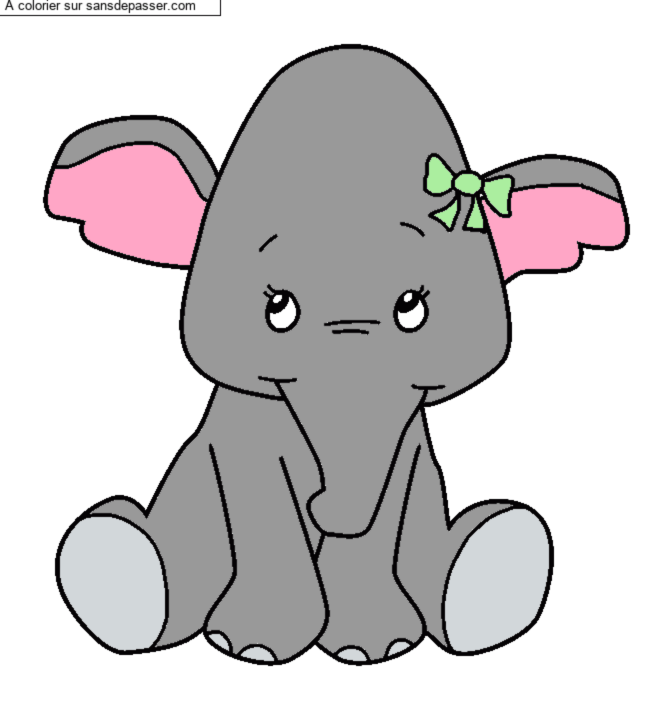 Petit &eacute;l&eacute;phant avec un noeud par Michachou6 