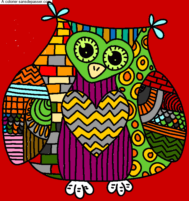 Coloriage Hibou Mandala par un invité
