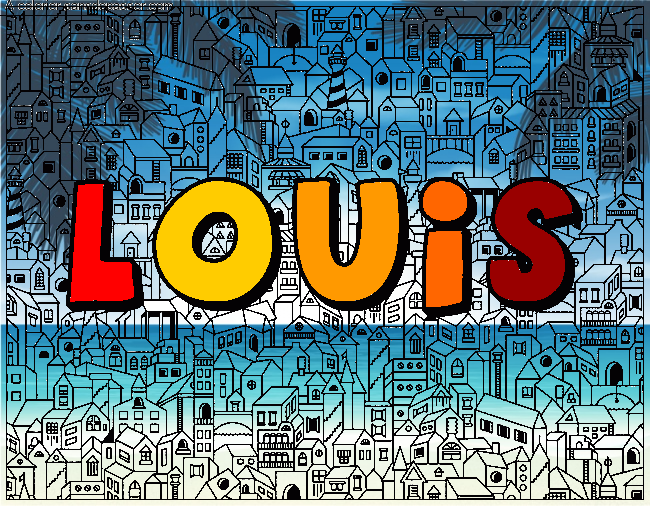 Coloriage pr&eacute;nom - Louis par un invit&eacute;