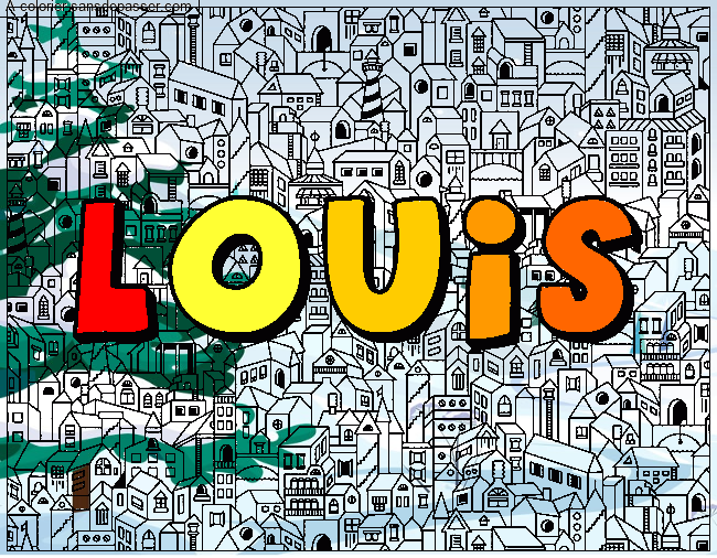Coloriage pr&eacute;nom - Louis par un invit&eacute;
