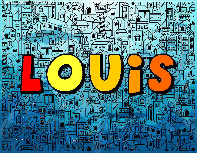 Coloriage pr&eacute;nom - Louis par un invit&eacute;
