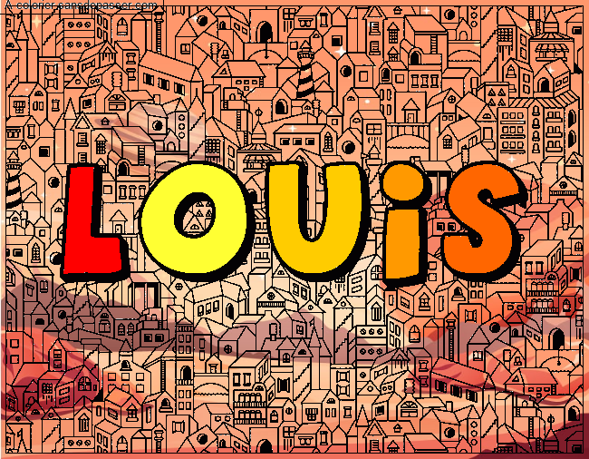 Coloriage pr&eacute;nom - Louis par un invit&eacute;