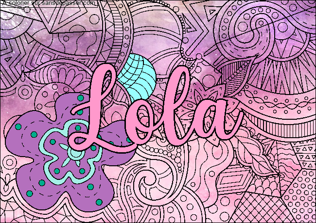 Coloriage pr&eacute;nom - Lola par un invit&eacute;