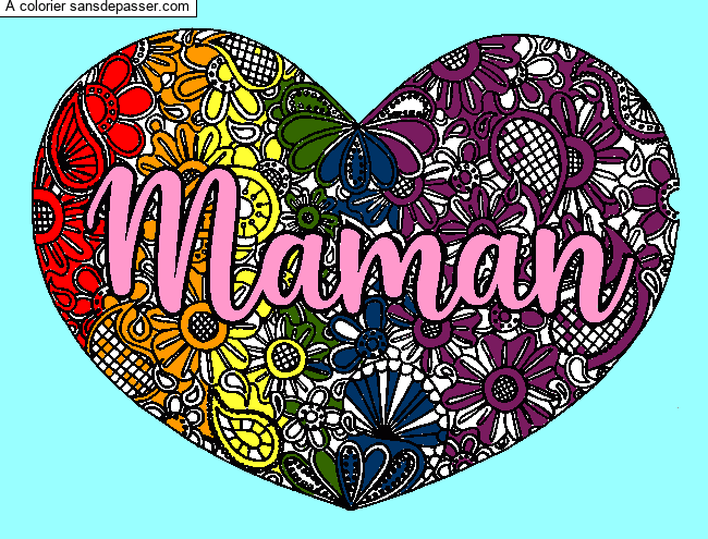 Mandala Coeur Maman par Lillyrose