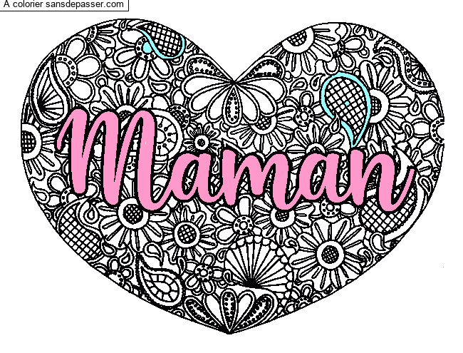 Coloriage Mandala Coeur Maman