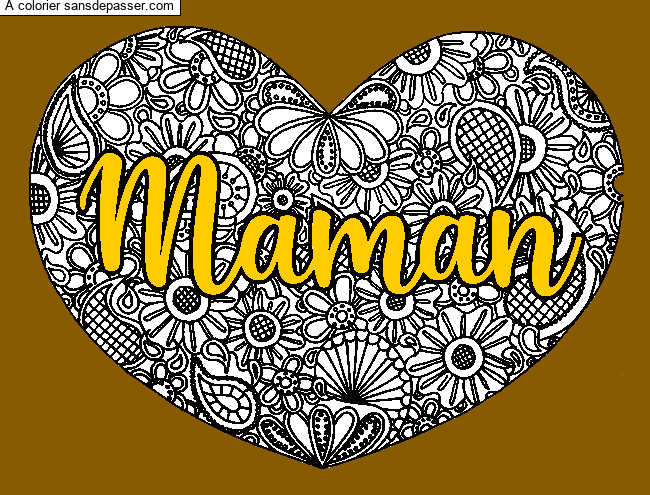 Coloriage Mandala Coeur Maman