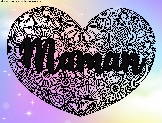Mandala Coeur Maman par un invit&eacute;