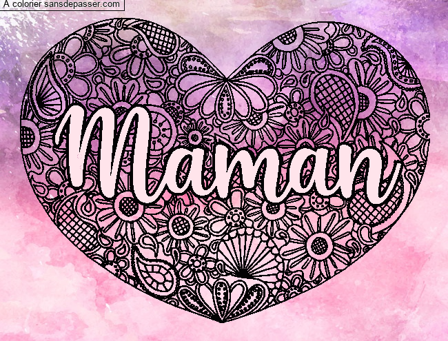 Coloriage Mandala Coeur Maman par un invité