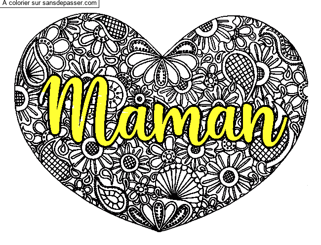 Coloriage Mandala Coeur Maman par alice robin