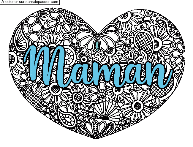 Coloriage Mandala Coeur Maman