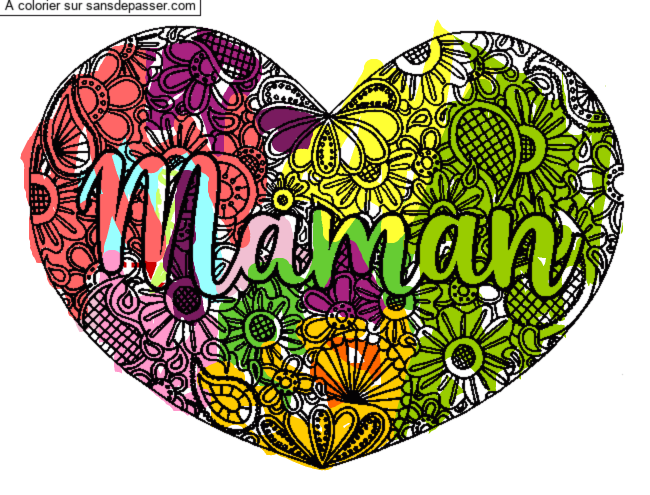 Coloriage Mandala Coeur Maman par un invité