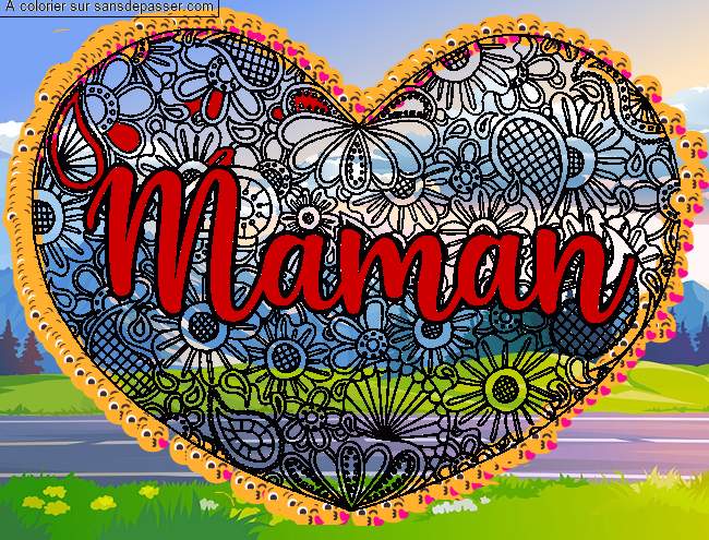 Mandala Coeur Maman par shanna