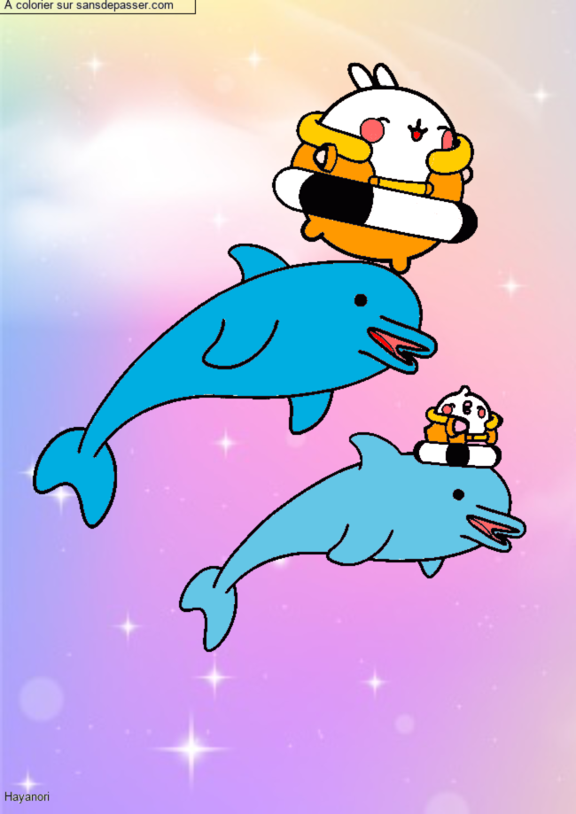 Molang et les dauphins par un invit&eacute;