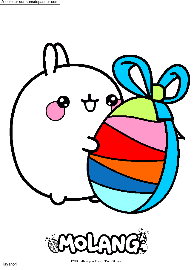 Molang et son oeuf de P&acirc;ques par deldou