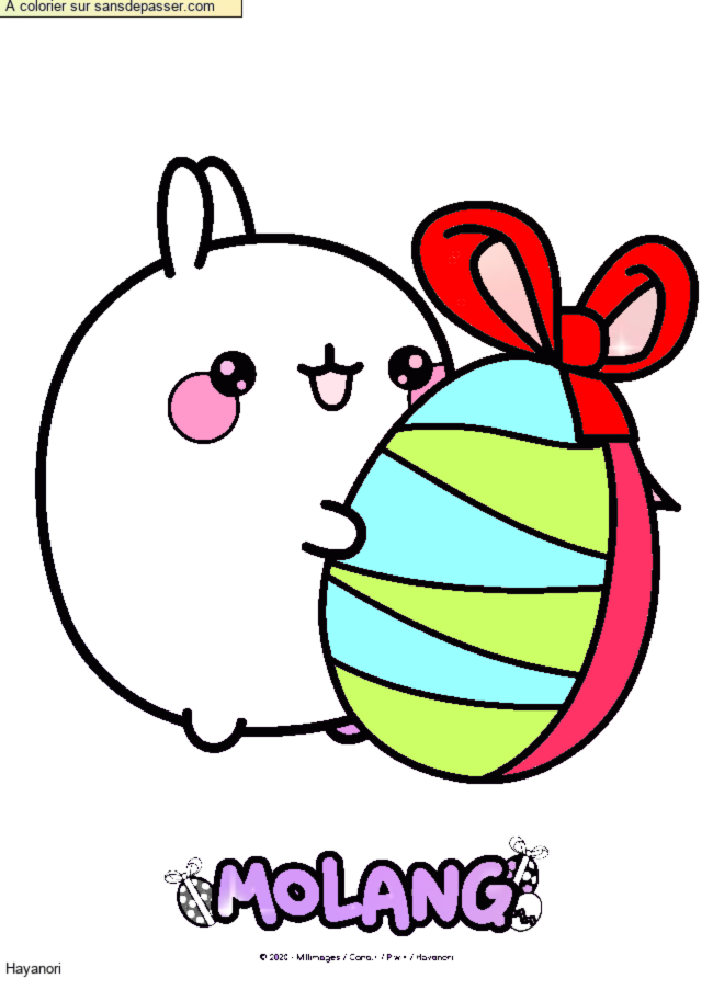 Molang et son oeuf de P&acirc;ques par un invit&eacute;