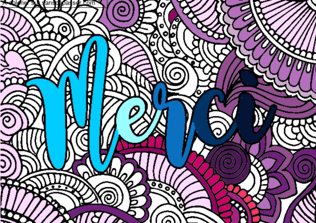 Coloriage Merci Mandala par un invit&eacute;