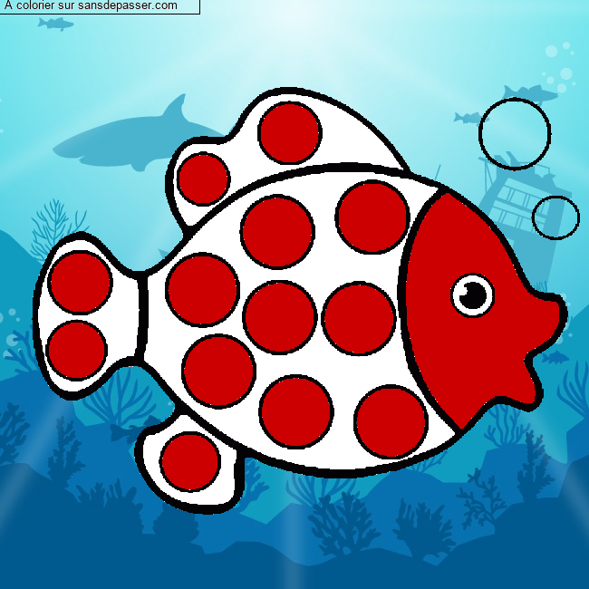 Coloriage Poisson qui fait des bulles par un invit&eacute;